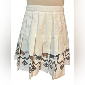 Vintage Natty California 90s Cotton Pleated Tribal/Primal Mini Skirt